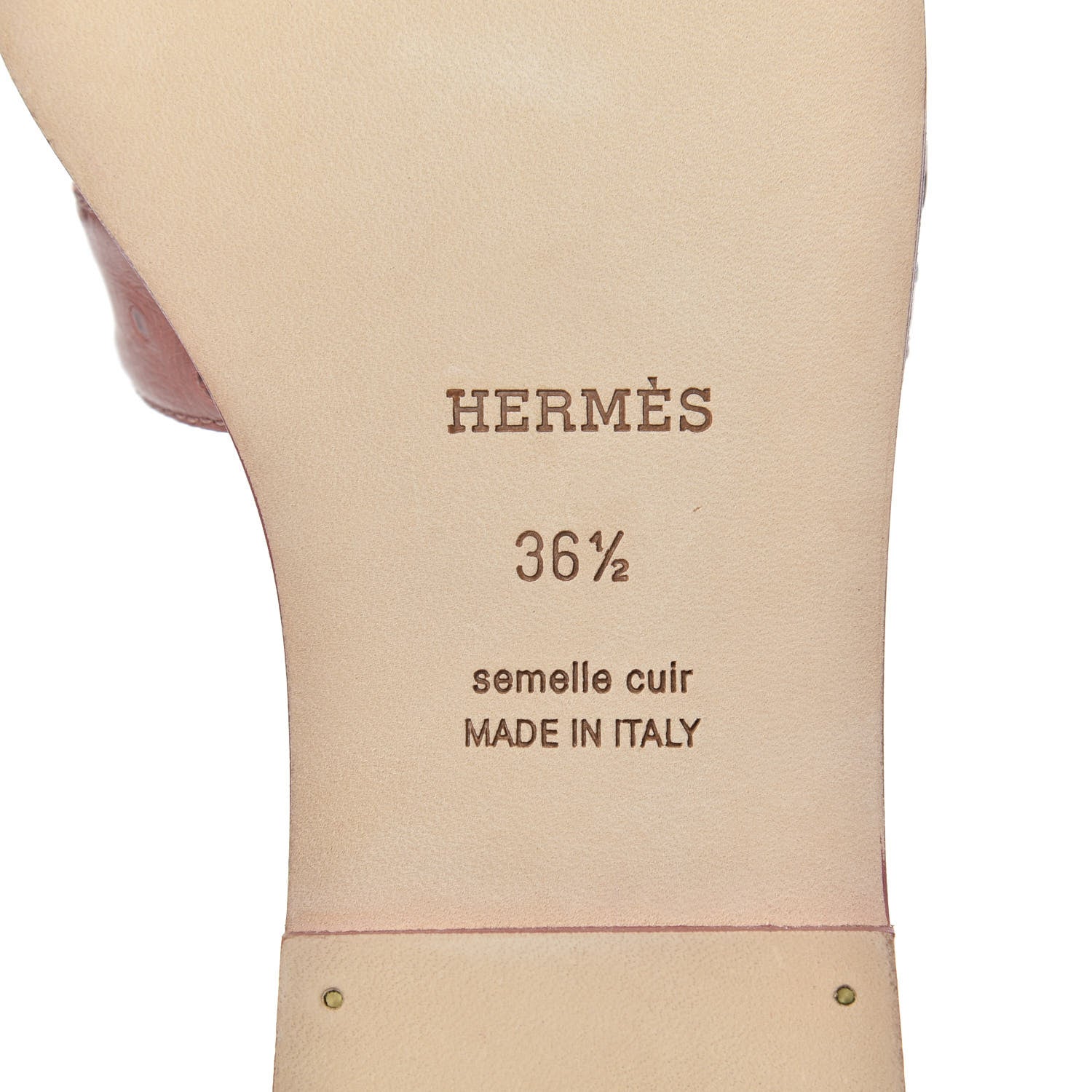Hermes Ostrich Oran Sandals 36.5 Terre Cuite 7 of 9