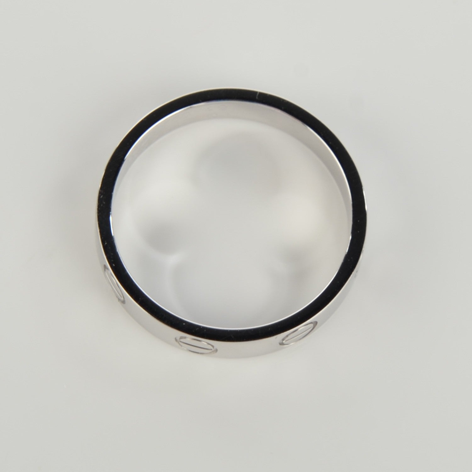 Cartier 18K White Gold 4mm LOVE Wedding Band Ring 49 4.75 4 of 5