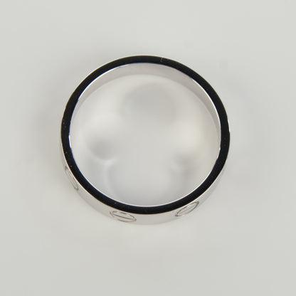 Cartier 18K White Gold 4mm LOVE Wedding Band Ring 49 4.75 4 of 5