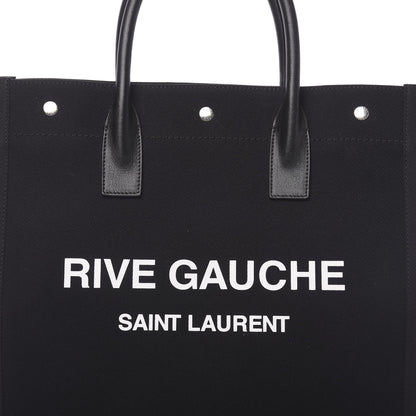 Saint Laurent Linen Calfskin Rive Gauche North South Tote Black 10 of 10