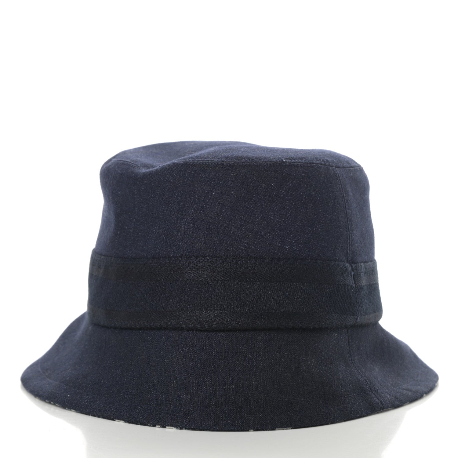 Christian Dior Denim Oblique Small Brim Bucket Hat 58 Blue 4 of 8