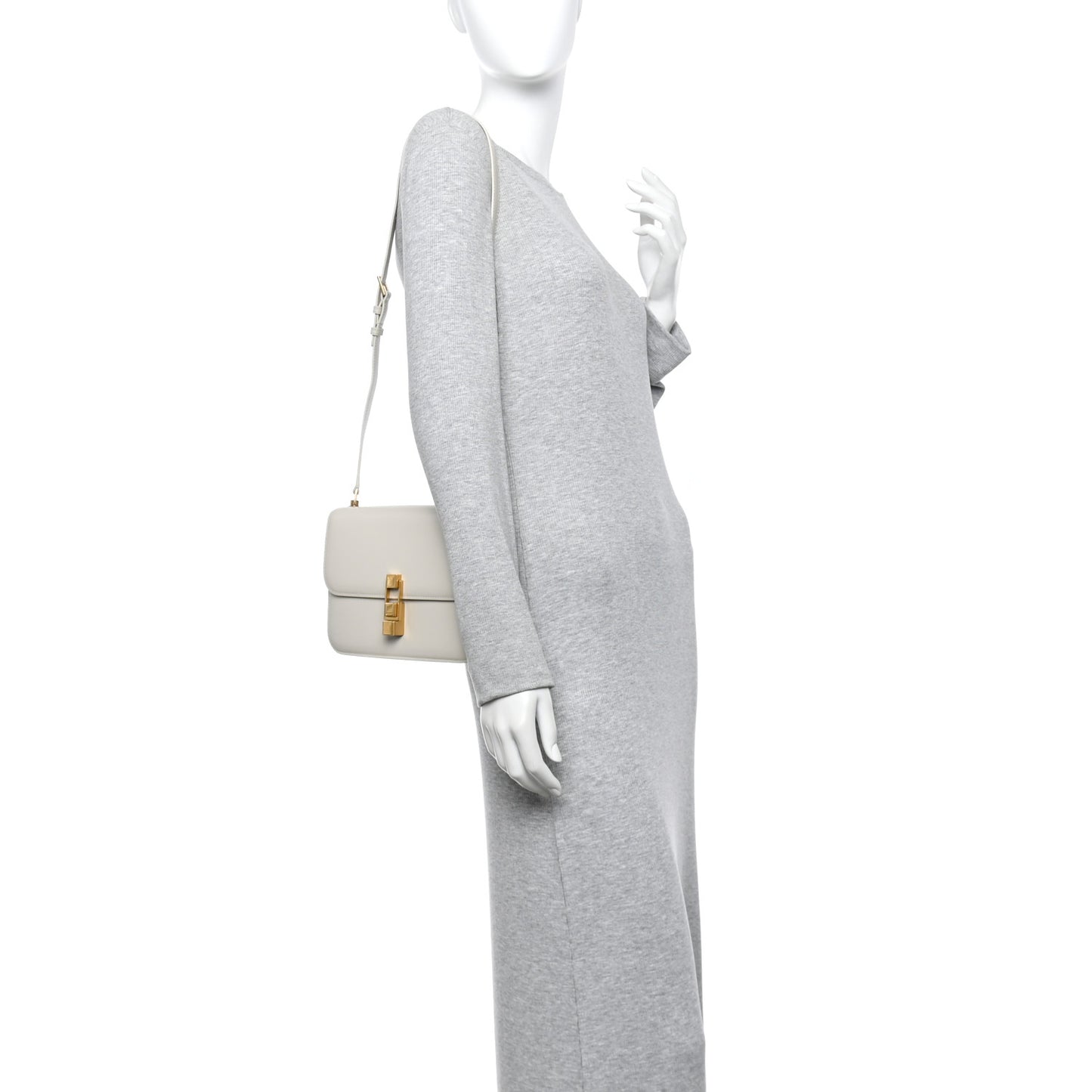 Smooth Calfskin Carre Satchel Crema Soft