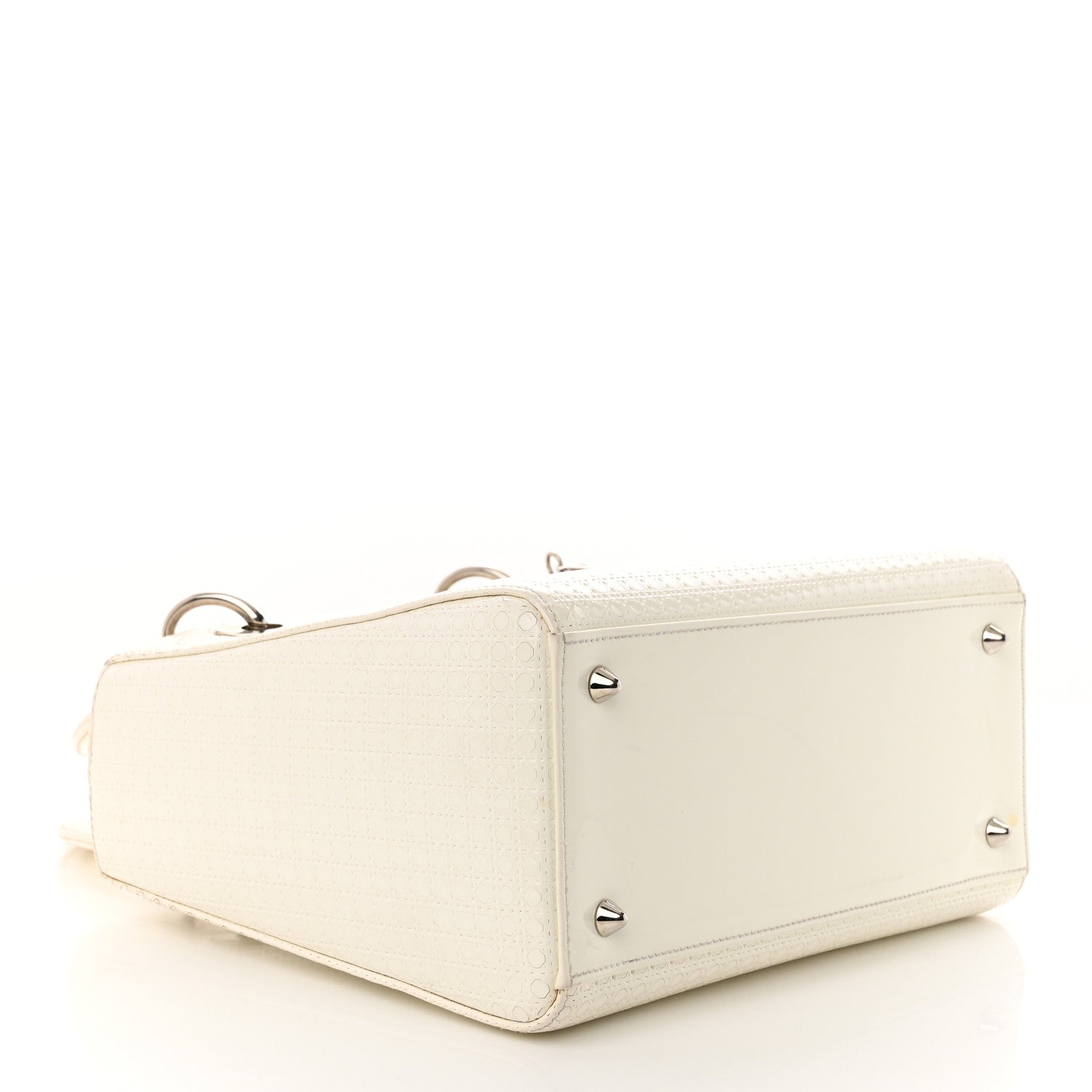 Christian Dior Patent Micro-Cannage Medium Lady Dior White 5 of 18