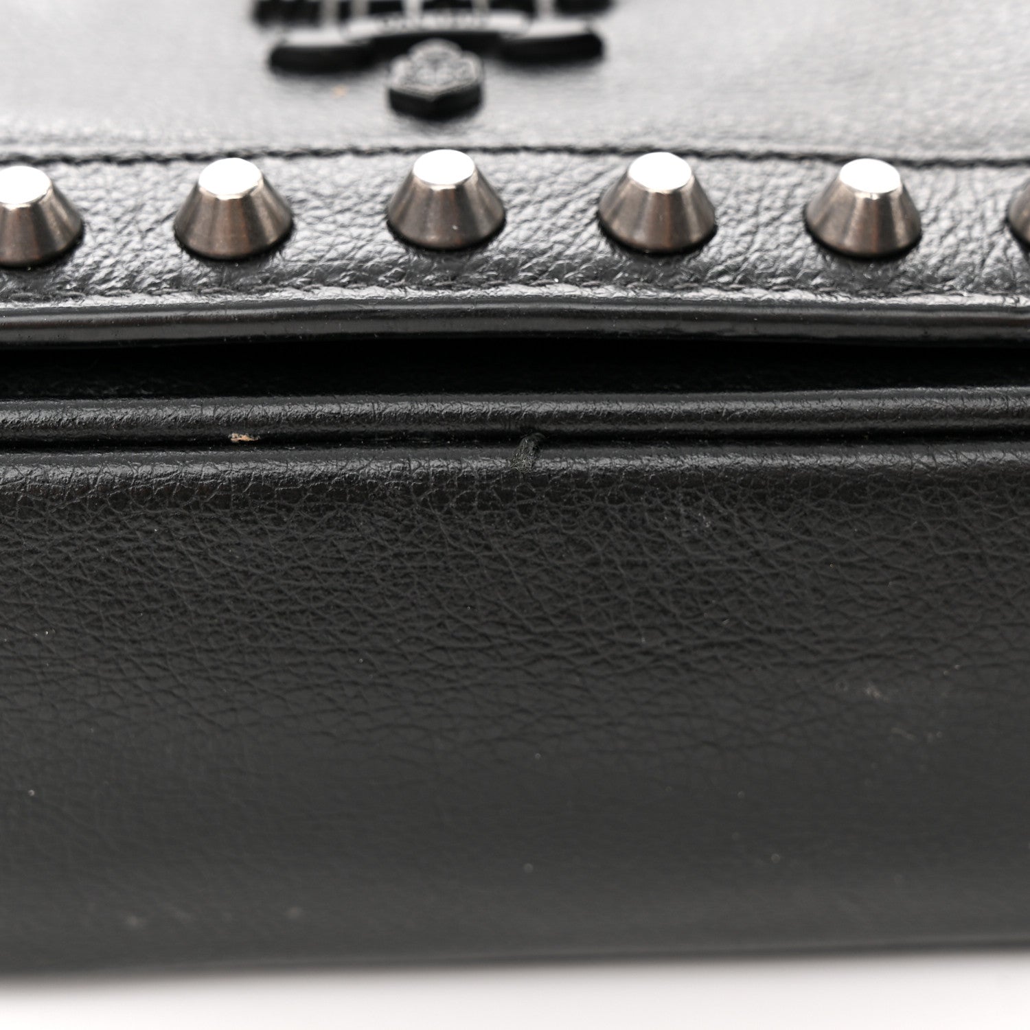 Prada Glace Calfskin Studded Crossbody Black 13 of 15