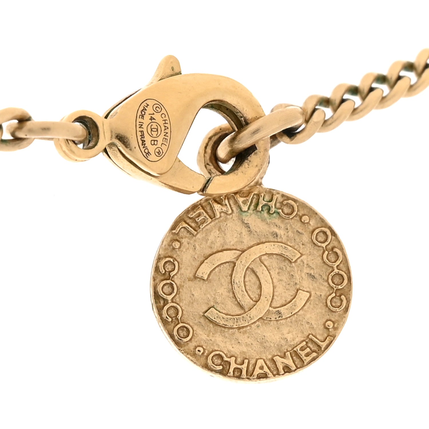 Chanel Pearl CC Pendant Necklace Gold 4 of 5