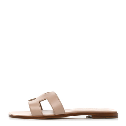 Hermes Box Calfskin Oran Sandals 41 Beige Nude 1 of 9