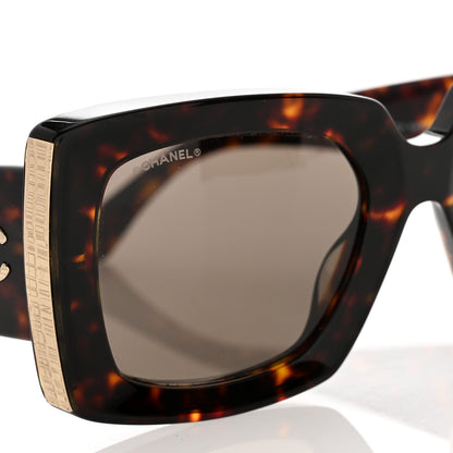Chanel Acetate Rectangle Sunglasses 5435-A Tortoise 7 of 7