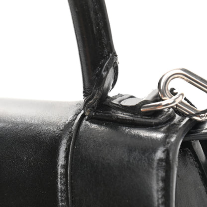 Balenciaga Shiny Box Calfskin Graffiti Logo Small Hourglass Top Handle Bag Black Silver 10 of 18