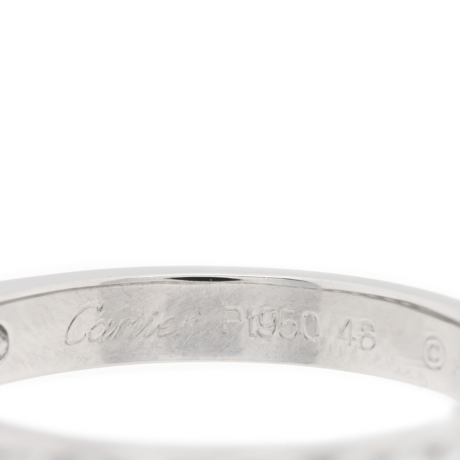 Cartier Platinum Diamond 1895 Wedding Band Ring 48 4.5 4 of 5