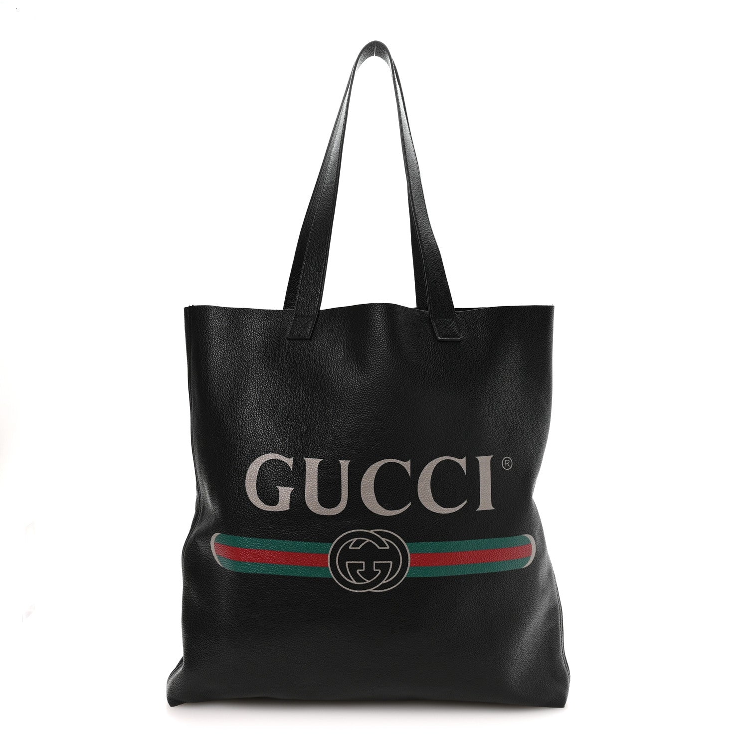 Gucci Calfskin Mens Logo Vertical Shopping Tote Black 1 of 10