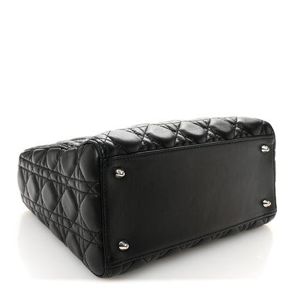 Christian Dior Lambskin Cannage Medium Lady Dior Black 4 of 12