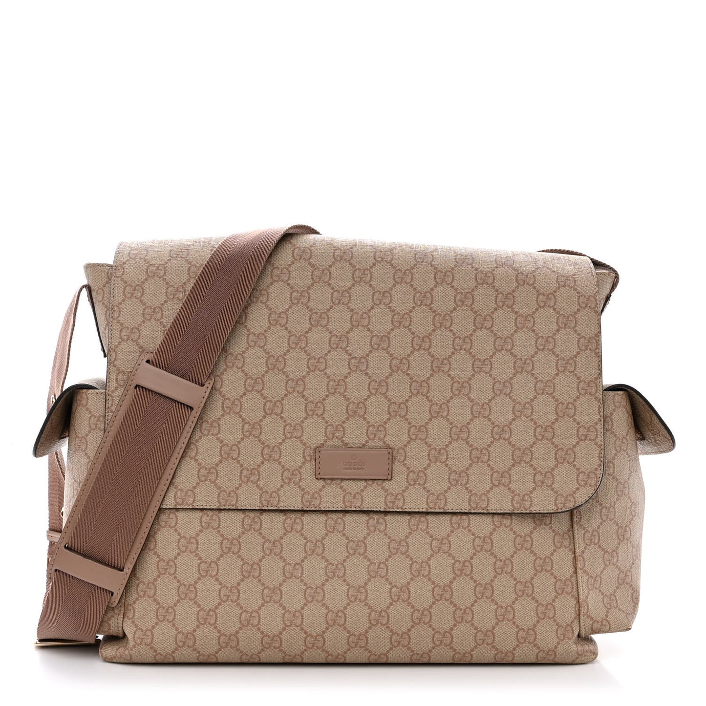 GG Supreme Monogram Messenger Diaper Bag Beige