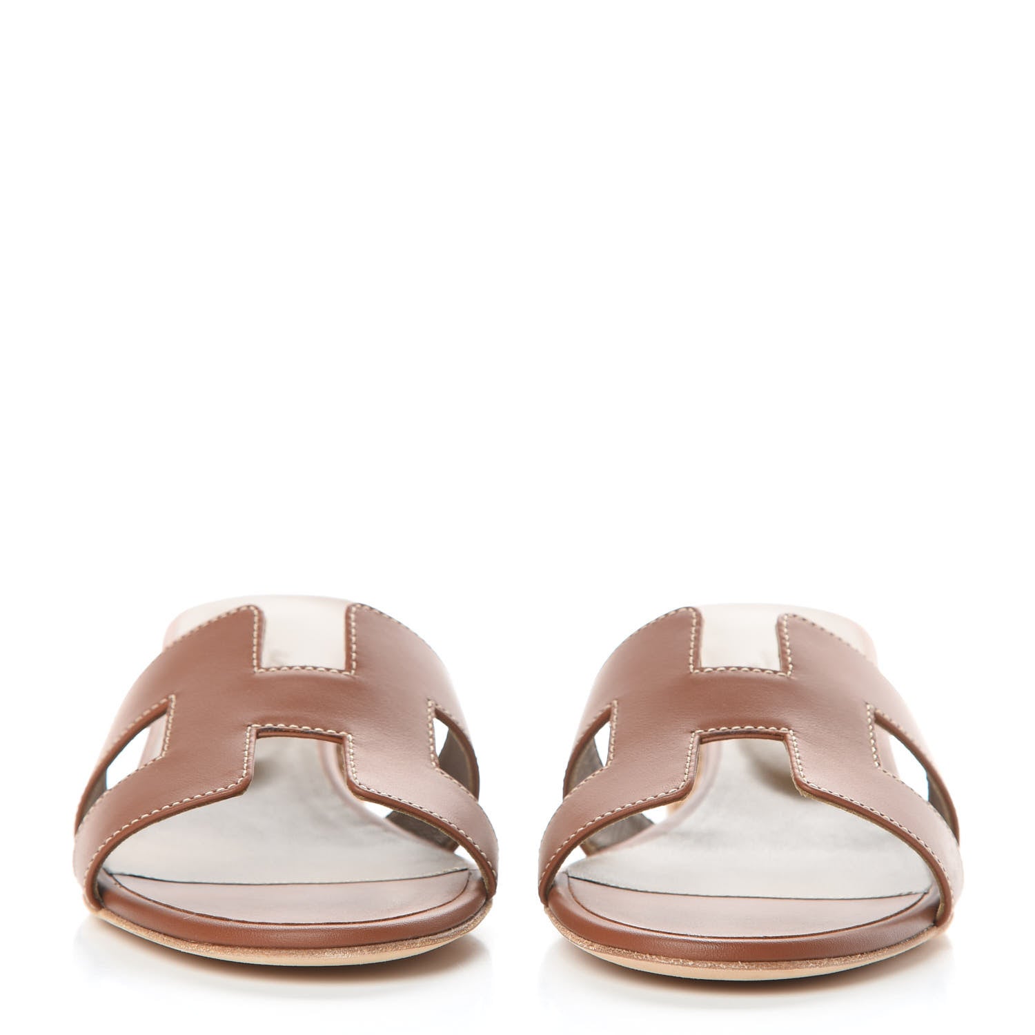 Hermes Calfskin Oasis Sandals 37 Gold 2 of 8