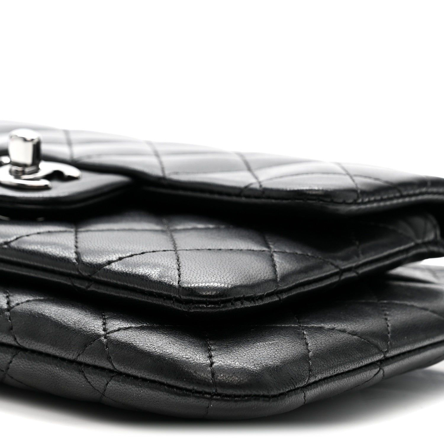 Chanel Lambskin Quilted Front Pocket Clutch With Chain Black 11 of 11