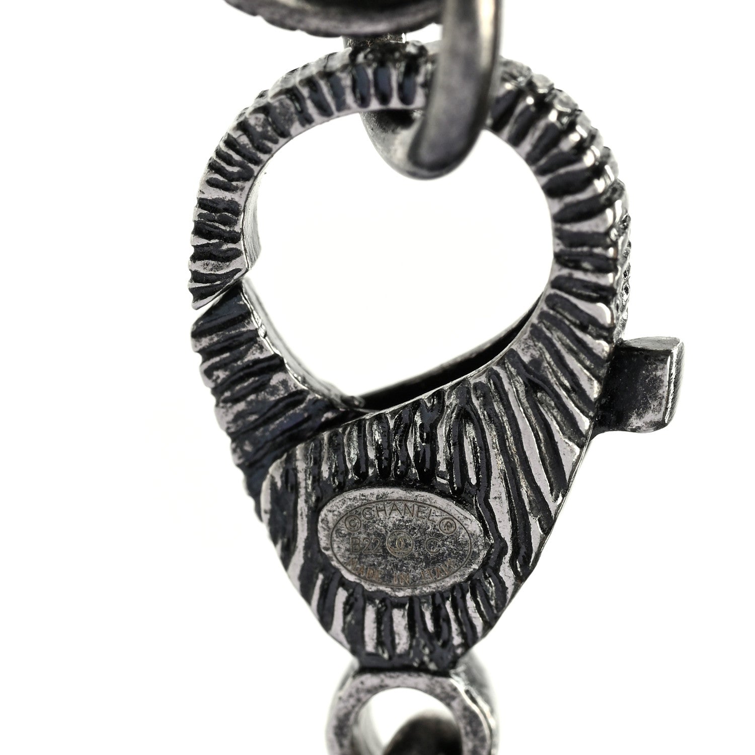 Chanel Pearl Crystal CC Camellia Necklace Ruthenium Black 6 of 7