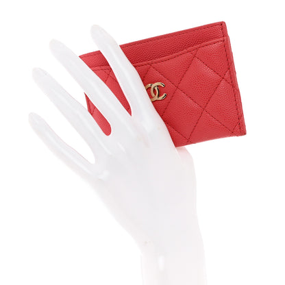Chanel Caviar Quilted Card Holder Dark Pink 2 of 10