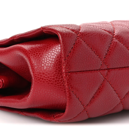 Chanel Caviar Quilted CC Clutch Red 9 of 11