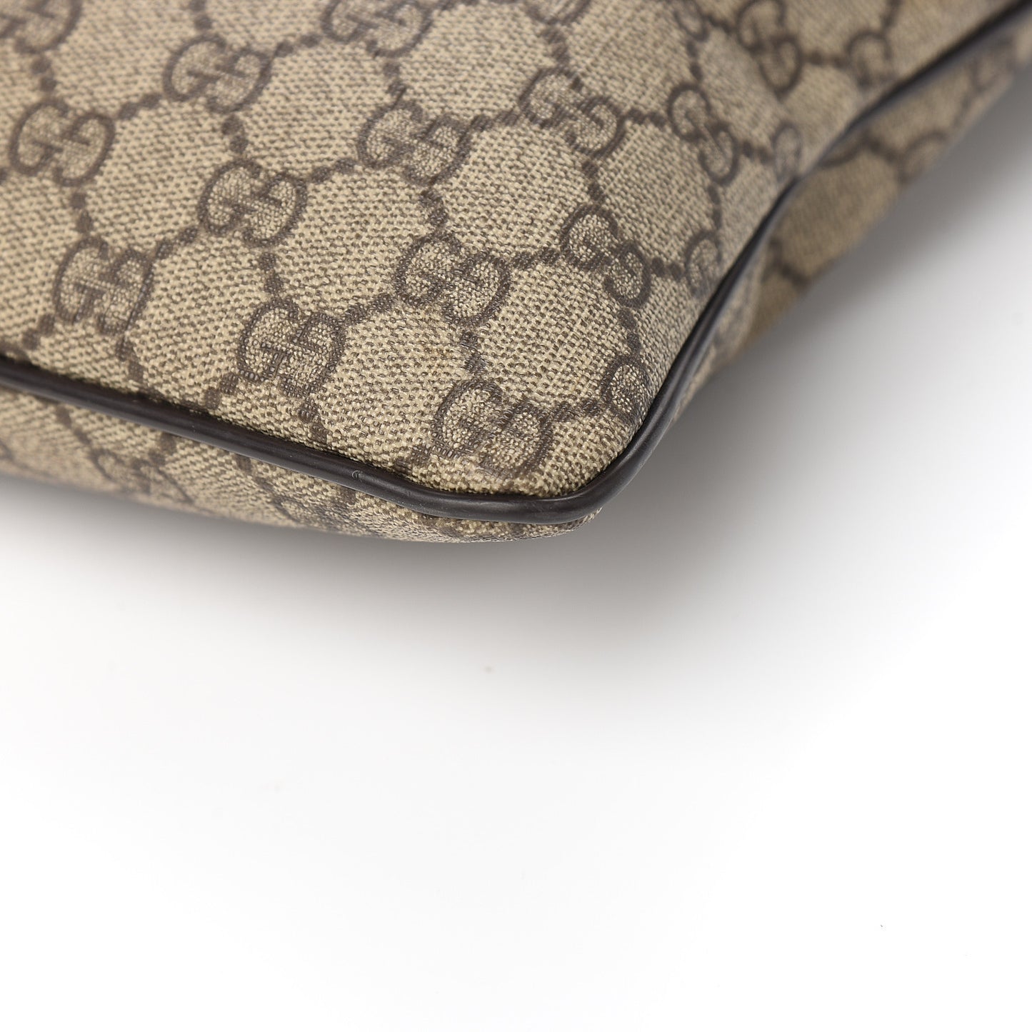 GG Supreme Monogram Medium Flat Messenger Bag Dark Brown