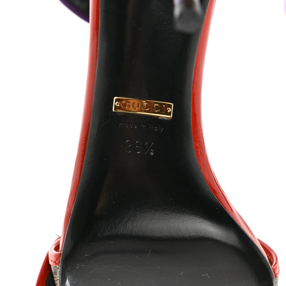 Gucci GG Monogram Open Toe Pumps 36.5 Beige Ebony Sun Orange Shine Purple 7 of 9