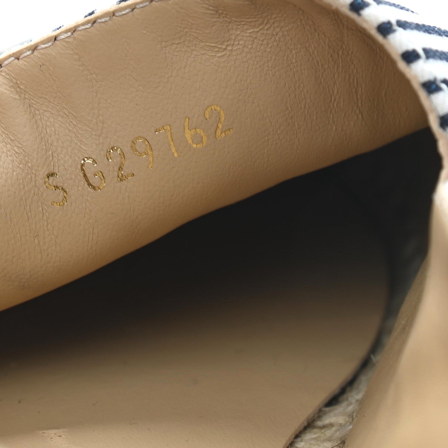 Chanel Canvas Striped Patent CC Espadrilles 37 Ivory Navy White 7 of 8