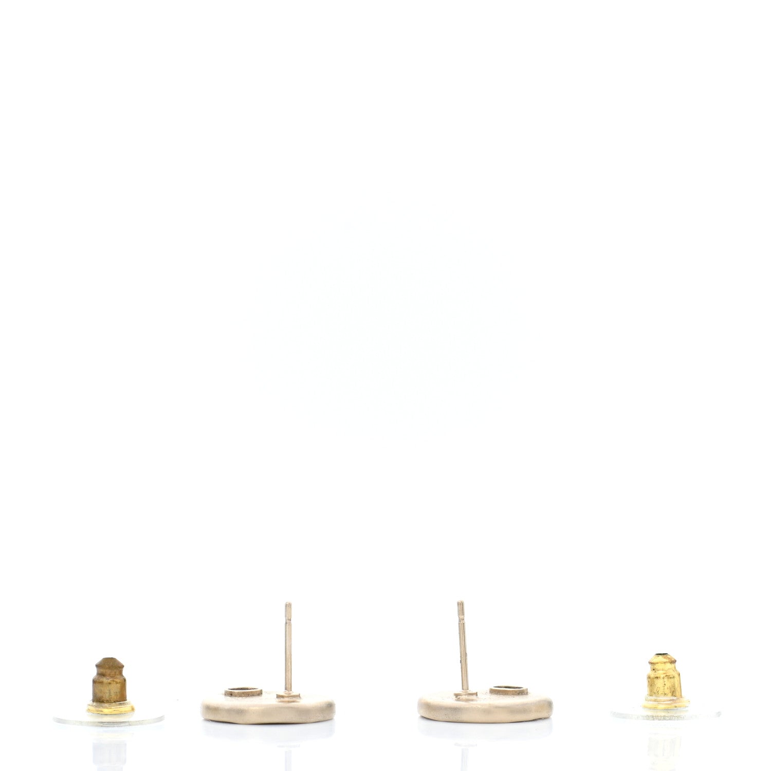 Chanel Metal CC Round Earrings Light Gold 3 of 5