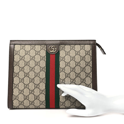 Gucci GG Supreme Monogram Web Ophidia Pouch Brown 2 of 11
