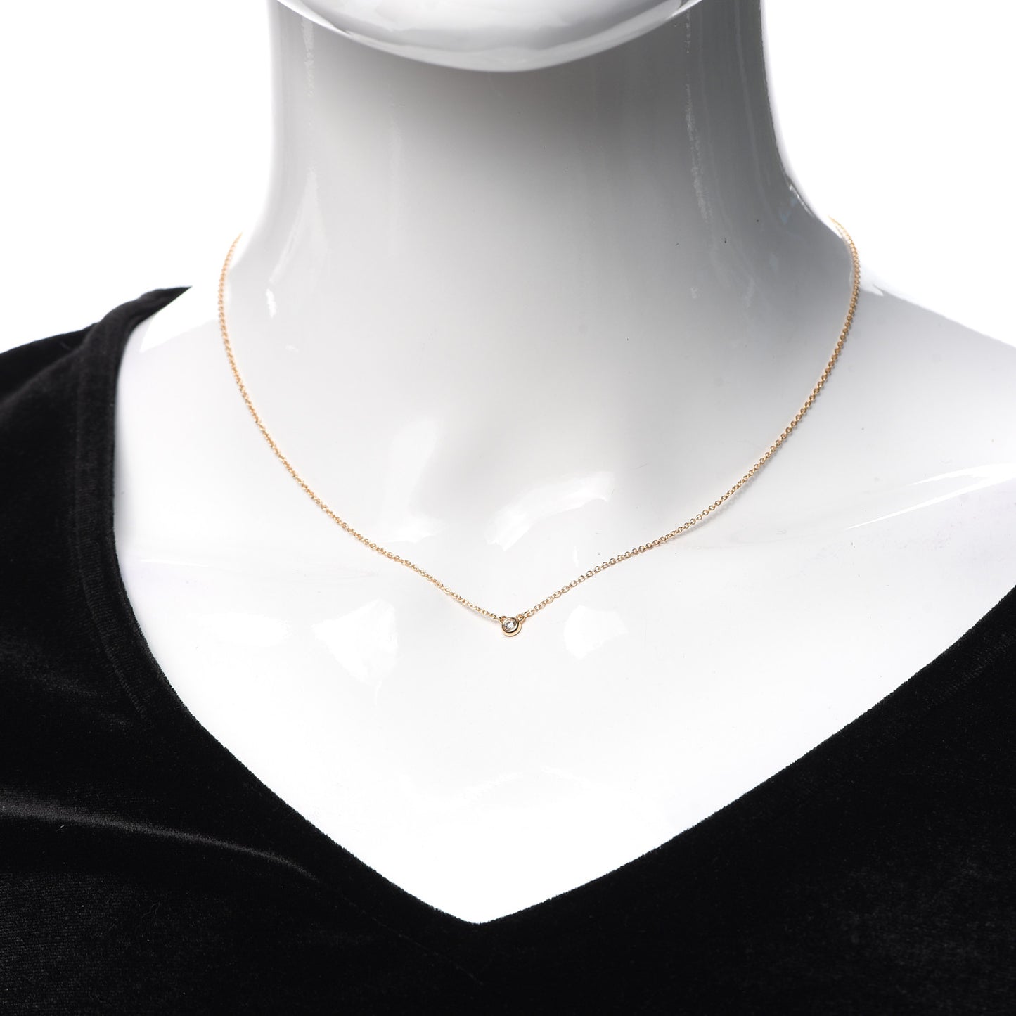 18K Yellow Gold Diamond .05ct Elsa Peretti Diamonds by the Yard Pendant Necklace