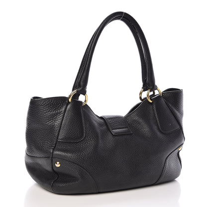 Prada Vitello Daino Buckle Tote Black 3 of 13