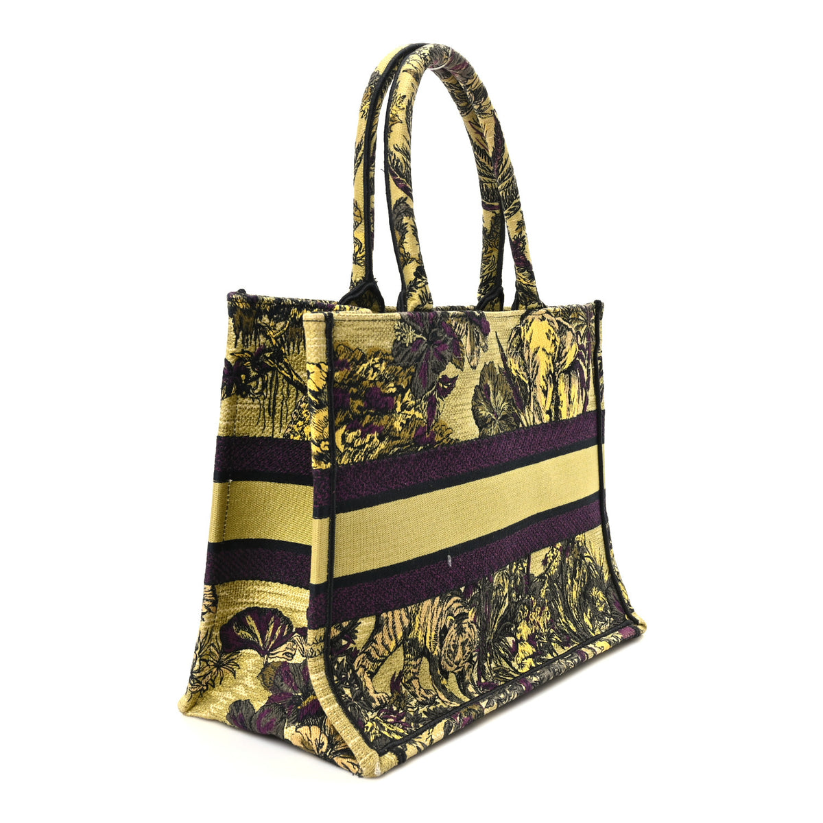 Christian Dior Canvas Embroidered Medium Toile de Jouy Voyage Book Tote Yellow Multicolor 2 of 9