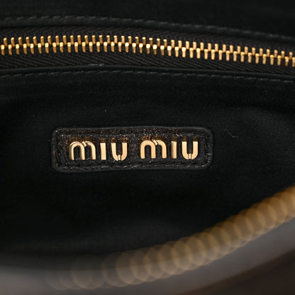 Miu Miu Distressed Nappa Pocket Bag Sand Coffee 6 of 12