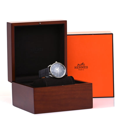 Hermes Stainless Steel Alligator 40mm Arceau Squelette Automatic Watch Noir 5 of 5