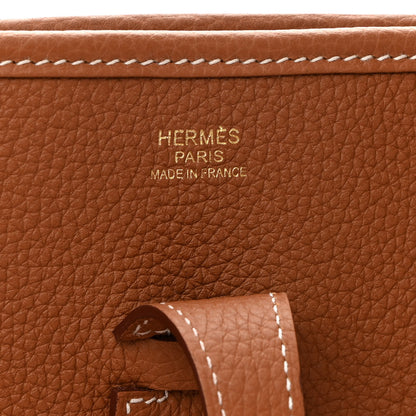 Hermes Taurillon Clemence Evelyne III PM Gold 6 of 10