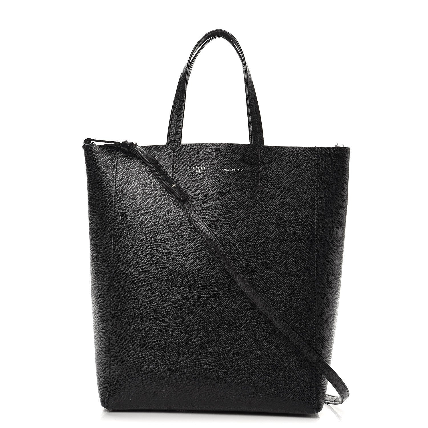 Celine Grained Calfskin Small Vertical Cabas Black 1 of 9