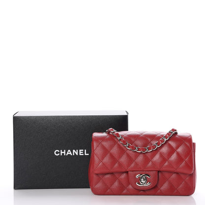 Chanel Caviar Quilted Mini Rectangular Flap Red 8 of 8