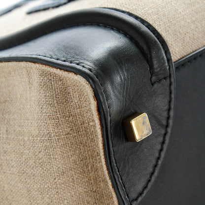 Celine Linen Smooth Calfskin Mini Bi-Color Luggage Natural Black 6 of 10