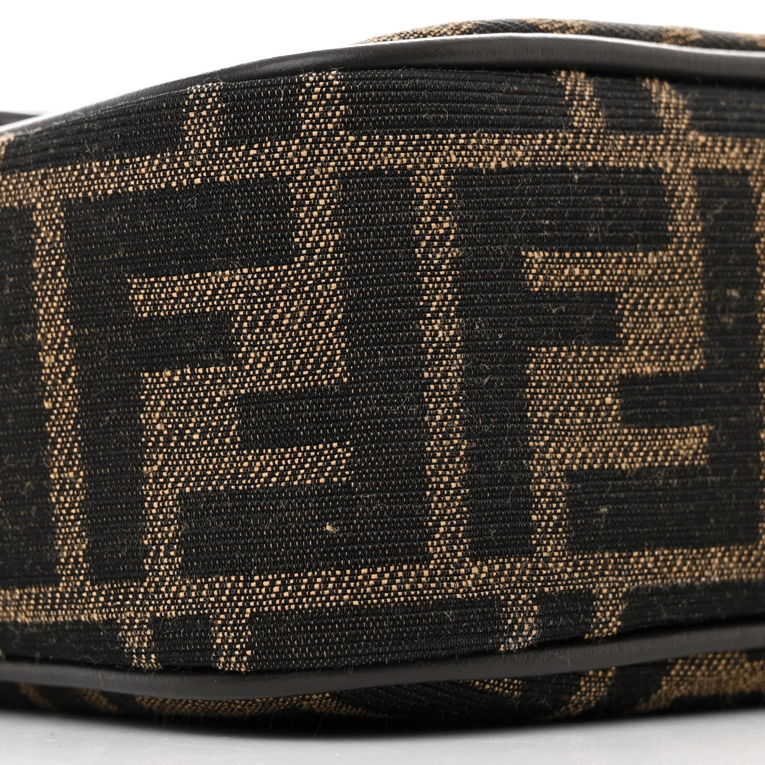 Fendi Fabric Jacquard FF 1974 Midi Chain Baguette Tobacco Moro 9 of 10