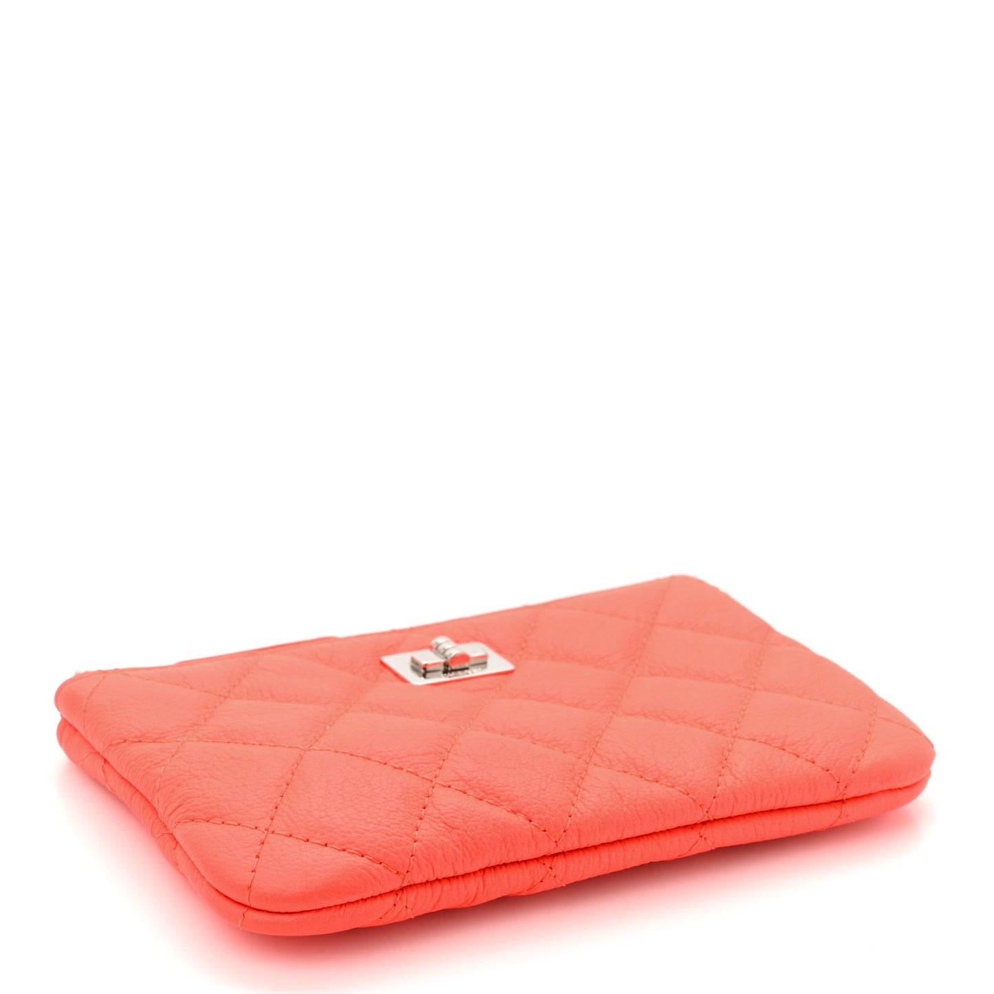 Goatskin Quilted Small Reissue Cosmetic Case Orange