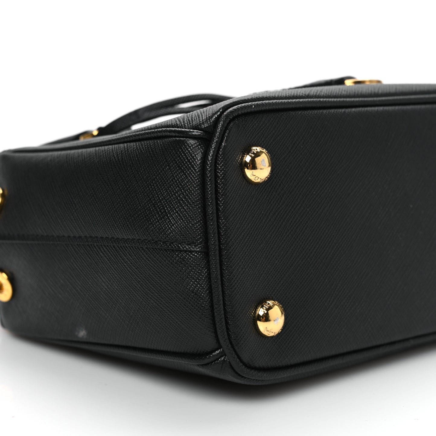 Saffiano Lux Mini Galleria Double Zip Tote Black