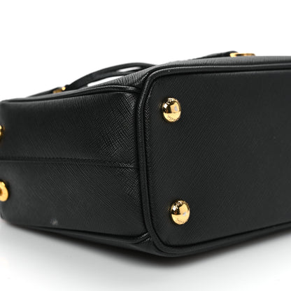Prada Saffiano Lux Mini Galleria Double Zip Tote Black 8 of 12