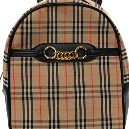 Burberry Smooth Calfskin 1983 Knight Check Link Backpack Black 8 of 11