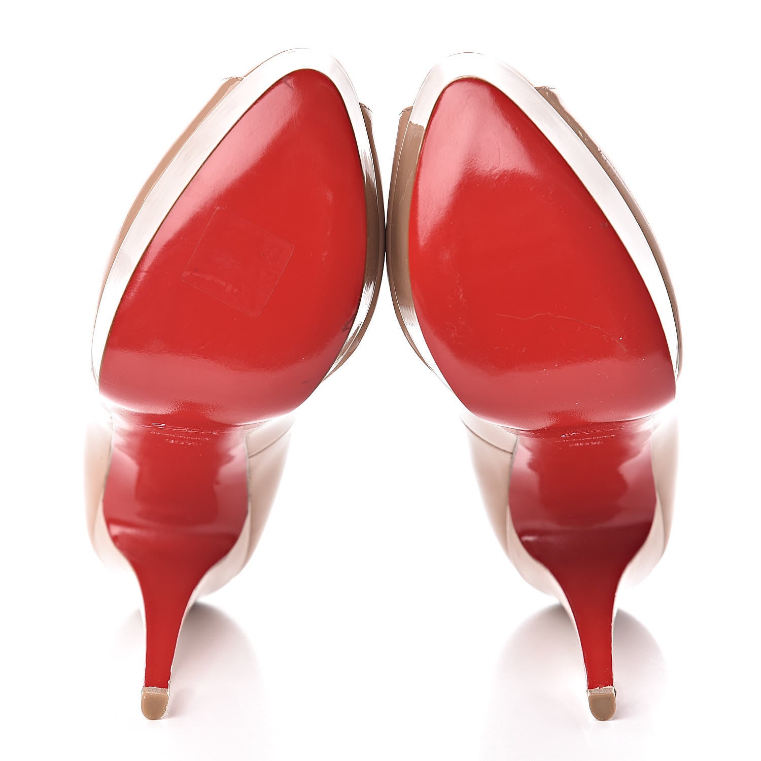 Christian Louboutin Patent Lady Peep 150 Pumps 39.5 Nude 7 of 9