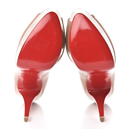 Christian Louboutin Patent Lady Peep 150 Pumps 39.5 Nude 7 of 9