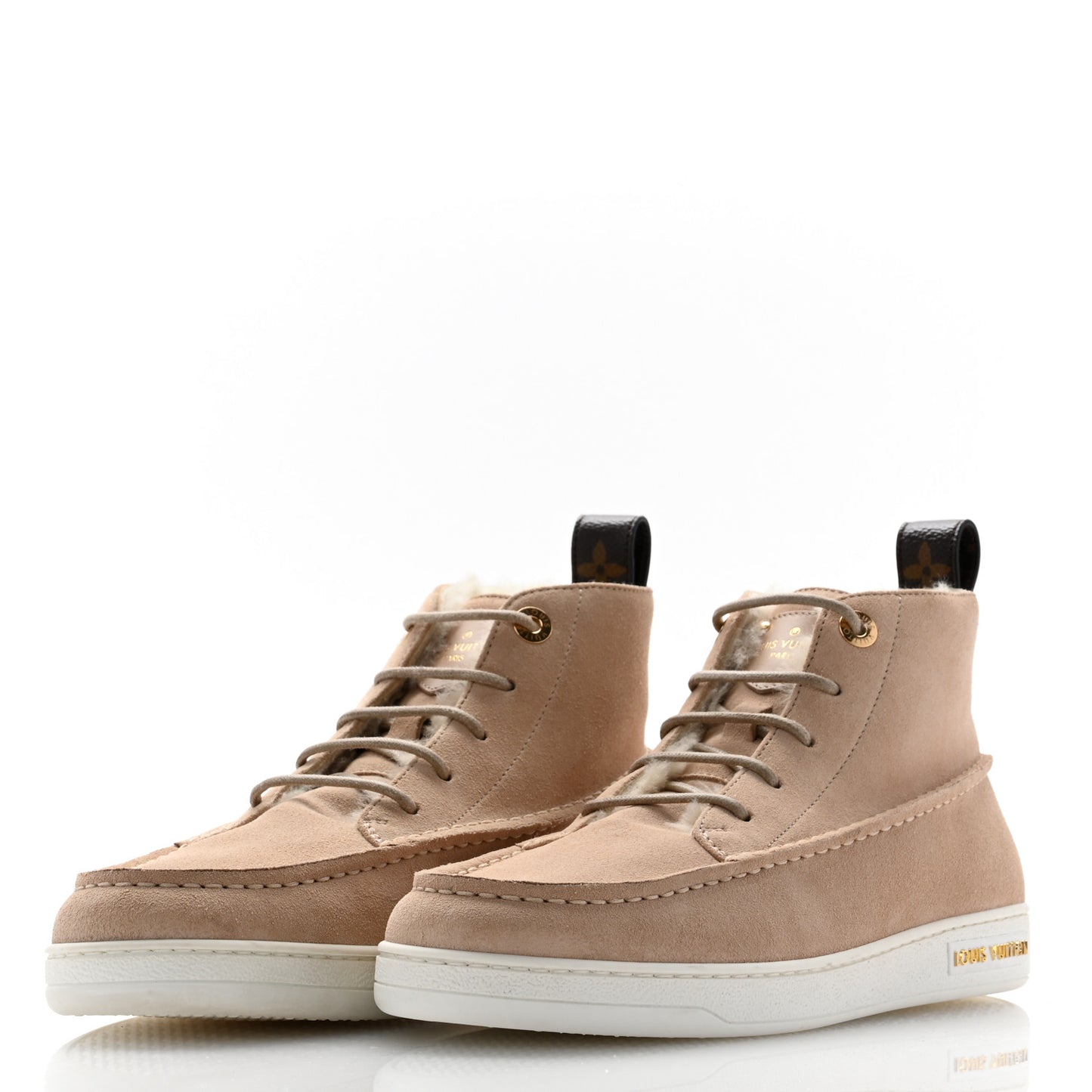 Suede Calfskin Minnea Sneaker Boot 38 Beige