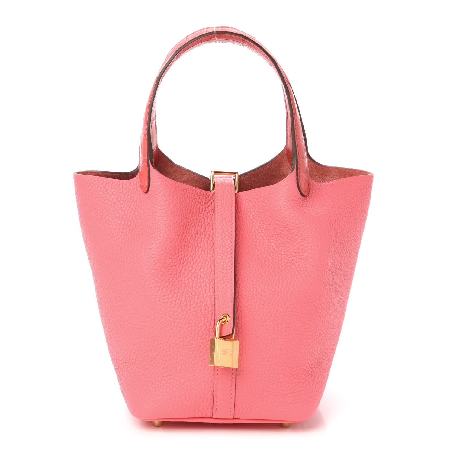 Hermes Taurillon Clemence Matte Alligator Picotin Lock Touch 18 PM Rose Azalee 1 of 11