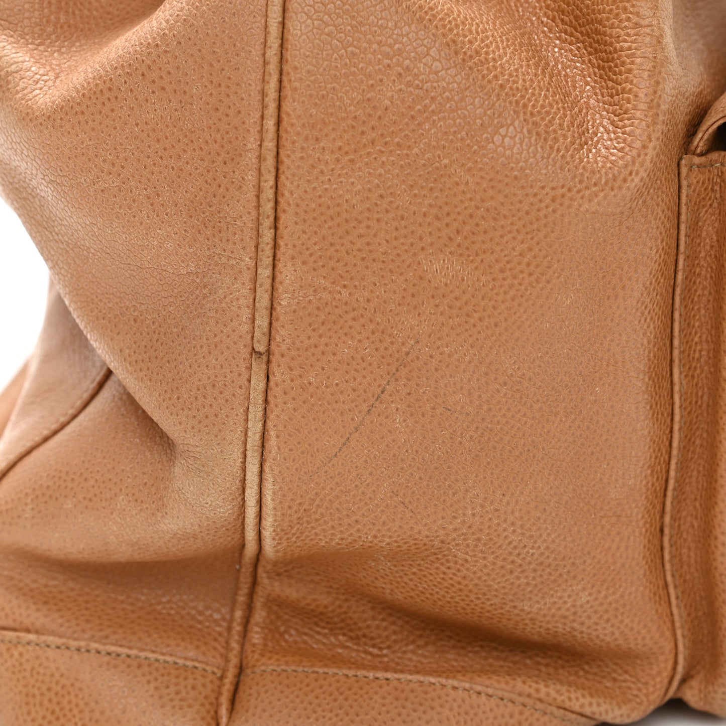 Caviar Drawstring Backpack Beige