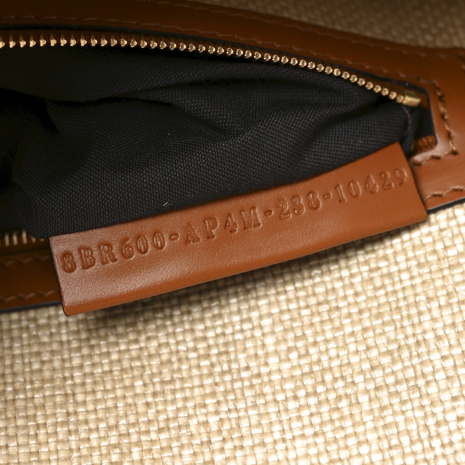 Fendi Raffia Vitello King Lucido FF Embroidered Baguette Alchemy Brandy 7 of 11
