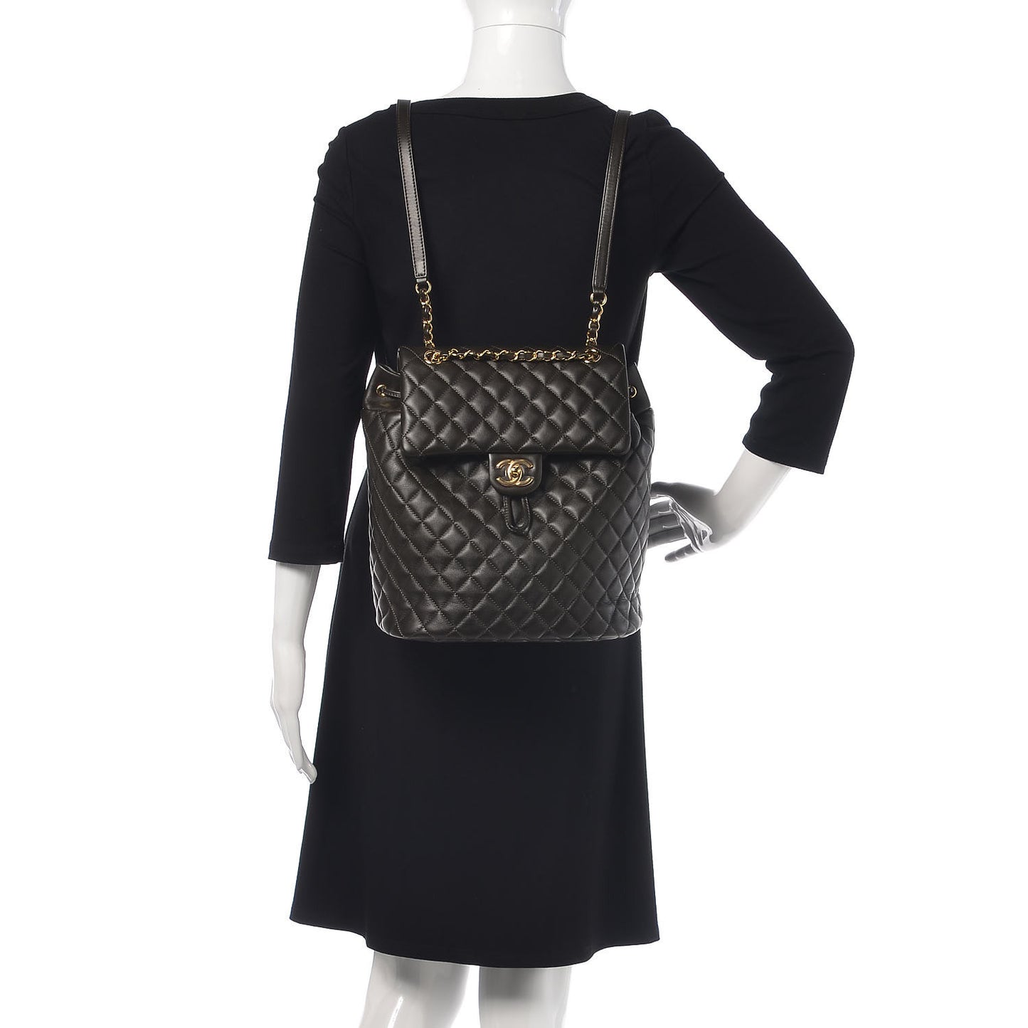 Calfskin Quilted Large Urban Spirit Backpack Dark Brown