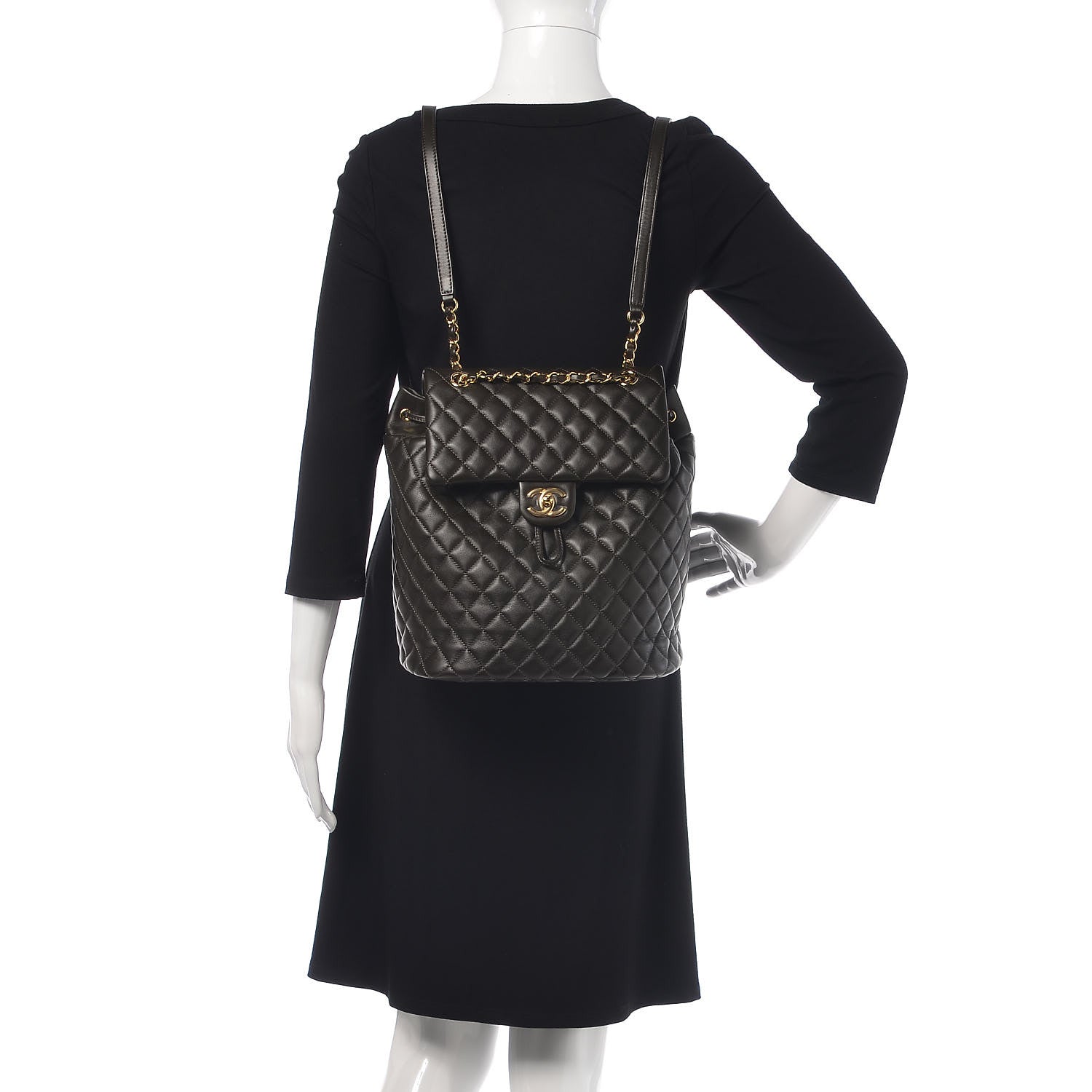 Chanel Calfskin Quilted Large Urban Spirit Backpack Dark Brown 3 of 10