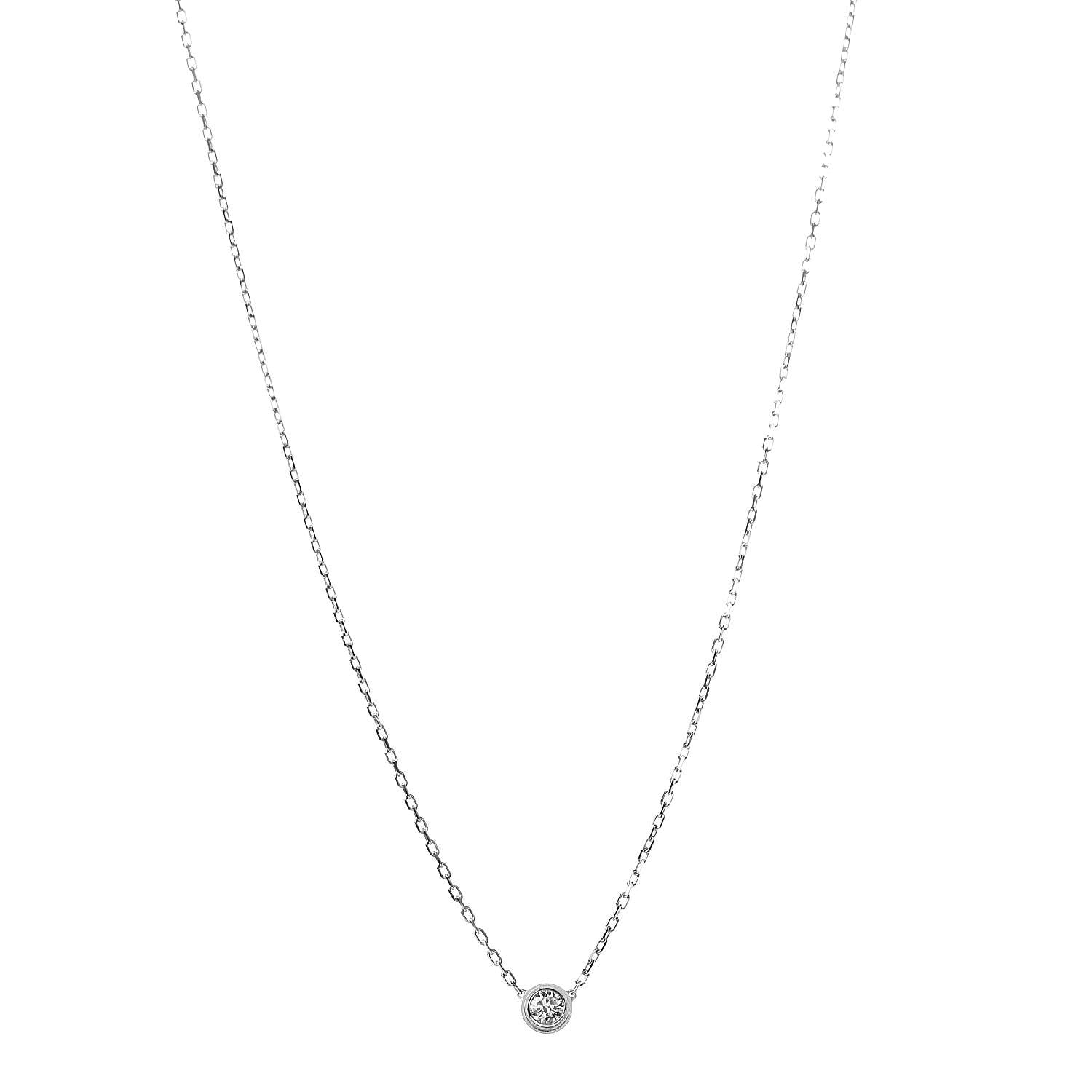 Cartier 18K White Gold Diamond LM D'Amour Pendant Necklace 1 of 5