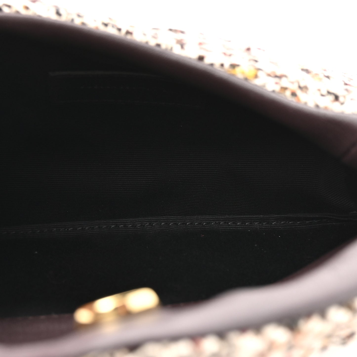 Tweed Quilted Loulou Puffer Monogram Pouch Clutch Beige Umber Multicolor